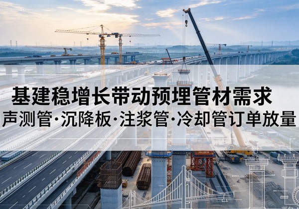 佳县基建稳增长带动预埋监测管材需求，声测管、沉降板、注浆管订单持续放量